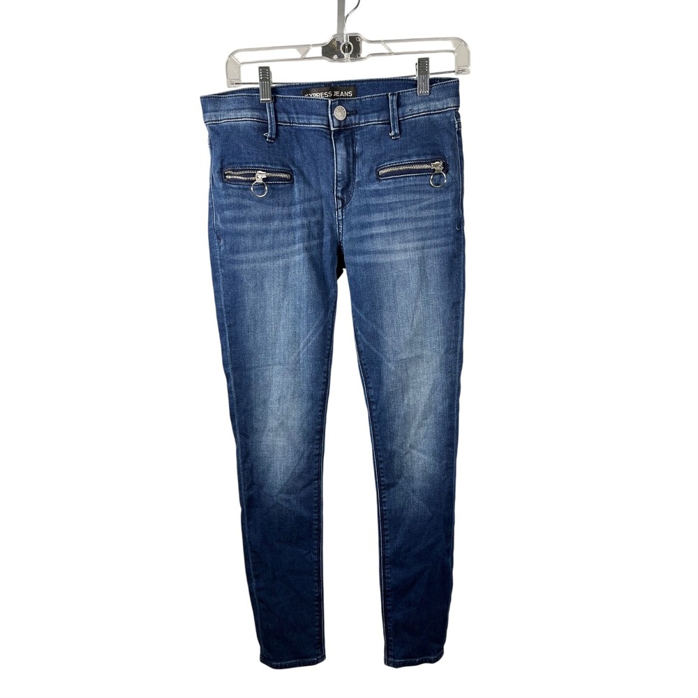 EXPRESS JEANS Mid Rise Ankle Legging Blue Denim Jeans Women's Size 6R